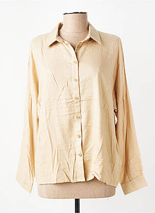 Chemisier coupe droite manches longues beige KANOPE femme