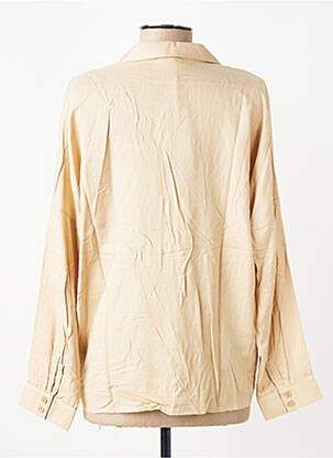 Chemisier coupe droite manches longues beige KANOPE femme
