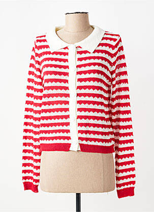 Gilet manches longues coupe cintrée rouge COMPAÑIA FANTASTICA femme