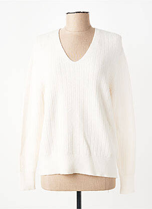 Pull col v manches longues blanc STREET ONE femme