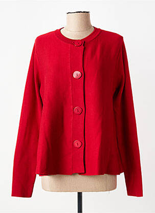 Gilet manches longues fermeture boutonnée sur le devant rouge COMPAÑIA FANTASTICA femme