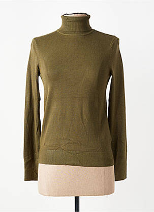 Pull col roulé coupe cintrée manches longues vert TIFFOSI femme