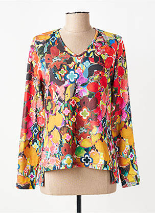 Pull coupe cintrée manches longues rouge MALOKA femme
