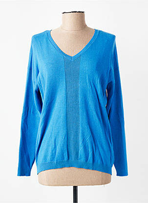 Pull coupe droite manches longues bleu JULIE GUERLANDE femme