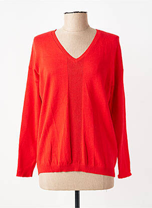 Pull coupe droite manches longues rouge JULIE GUERLANDE femme