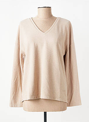 Pull col v manches longues beige STREET ONE femme