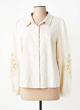 Chemisier coupe droite manches longues beige MAJOLICA femme