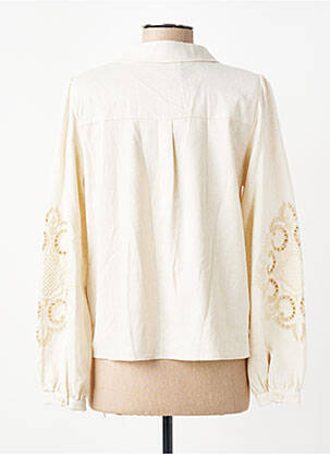 Chemisier coupe droite manches longues beige MAJOLICA femme