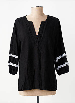 Blouse manches 3/4 manches 3/4 noir MALOKA femme