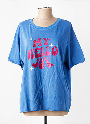 T-shirt coupe droite manches courtes bleu MY HELLO JOY femme