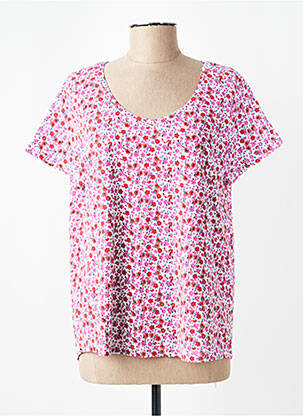 T-shirt col v manches courtes violet C'EST BEAU LA VIE femme
