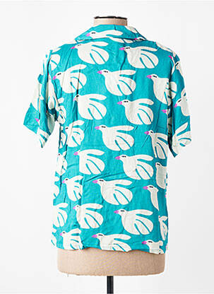 Chemisier imprimé fantaisie manches courtes bleu COMPAÑIA FANTASTICA femme