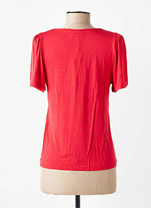 T-shirt col v manches courtes rouge PRINCESSE NOMADE femme