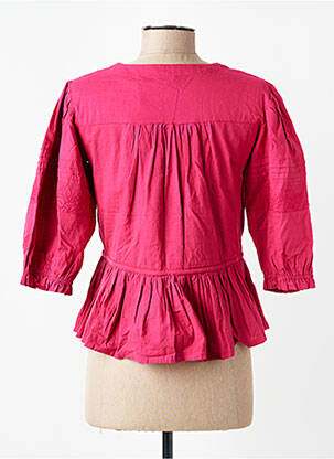 Chemisier coupe cintrée manches 3/4 rose C'EST BEAU LA VIE femme