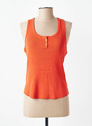 Débardeur tissage côtelé sans manche orange COMPAÑIA FANTASTICA femme