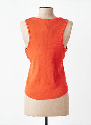 Débardeur tissage côtelé sans manche orange COMPAÑIA FANTASTICA femme