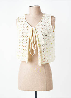 Gilet sans manche coupe droite beige COMPAÑIA FANTASTICA femme