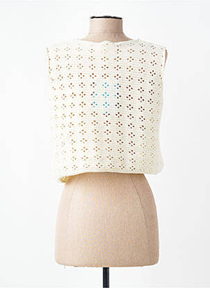 Gilet sans manche coupe droite beige COMPAÑIA FANTASTICA femme