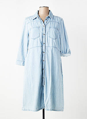 Robe mi-longue manches 3/4 manches 3/4 bleu STREET ONE femme