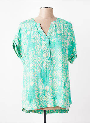 Tunique manches courtes tissage crêpe vert ORIENTIQUE NATURALLY femme