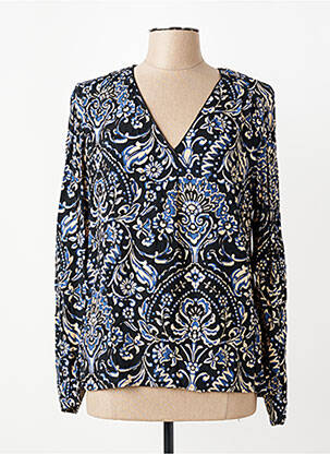 Blouse imprimé fleurs manches longues noir JULIE GUERLANDE femme