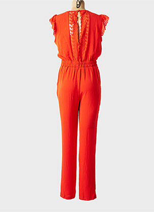 Combi-pantalon tissage crêpe manches courtes orange MAJOLICA femme
