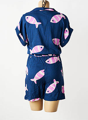Combishort fermeture boutonnée sur le devant manches courtes bleu COMPAÑIA FANTASTICA femme