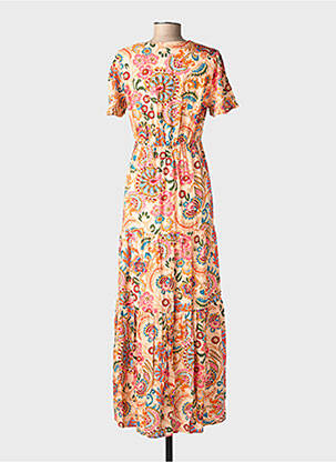 Robe longue manches courtes manches courtes beige C'EST BEAU LA VIE femme
