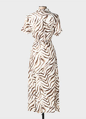 Robe longue manches courtes manches courtes beige STREET ONE femme