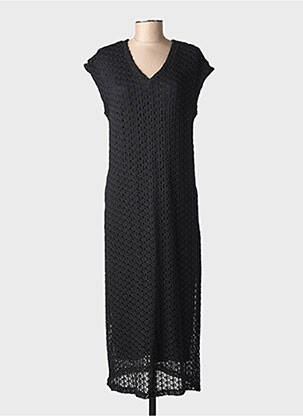 Robe longue manches courtes manches courtes noir STREET ONE femme