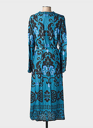 Robe longue manches longues manches longues bleu JULIE GUERLANDE femme