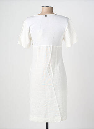 Robe mi-longue manches courtes manches courtes blanc MALOKA femme