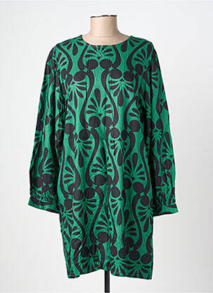 Robe mi-longue coupe fluide manches longues vert COMPAÑIA FANTASTICA femme