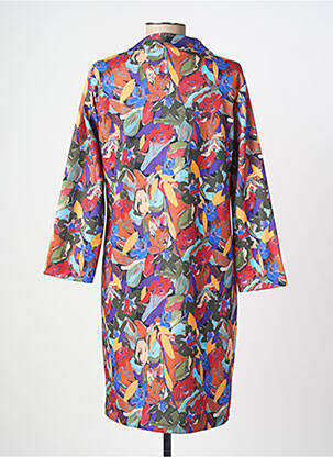 Robe mi-longue imprimé fantaisie manches longues violet MALOKA femme