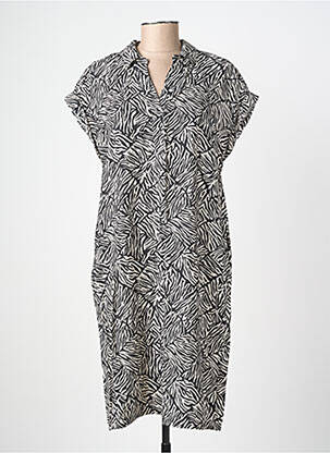 Robe mi-longue manches courtes manches courtes noir STREET ONE femme