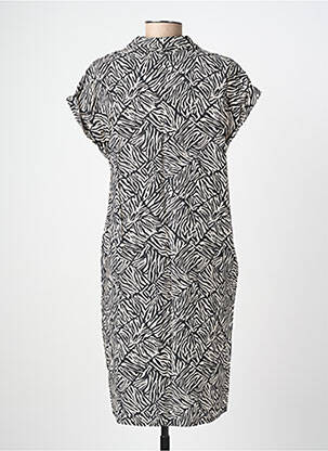 Robe mi-longue manches courtes manches courtes noir STREET ONE femme