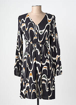 Robe mi-longue coupe fluide manches longues noir LOLA ESPELETA femme