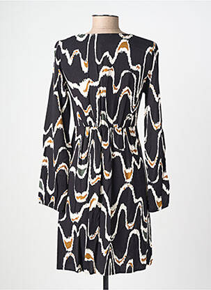 Robe mi-longue coupe fluide manches longues noir LOLA ESPELETA femme