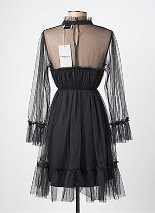 Robe mi-longue coupe fluide manches longues noir CHOKLATE femme