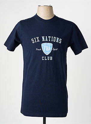 T-shirt broderie manches courtes bleu CAMBERABERO homme