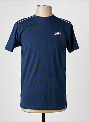T-shirt broderie manches courtes bleu CAMBERABERO homme