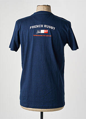 T-shirt broderie manches courtes bleu CAMBERABERO homme