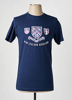 T-shirt broderie manches courtes bleu CAMBERABERO homme