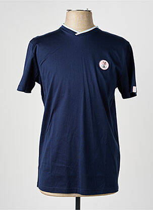 T-shirt broderie manches courtes bleu CAMBERABERO homme