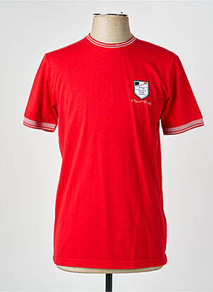 T-shirt broderie manches courtes rouge CAMBERABERO homme