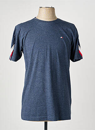 T-shirt tissage chiné manches courtes bleu CAMBERABERO homme