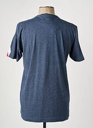 T-shirt tissage chiné manches courtes bleu CAMBERABERO homme