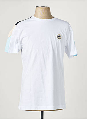 T-shirt broderie manches courtes blanc CAMBERABERO homme