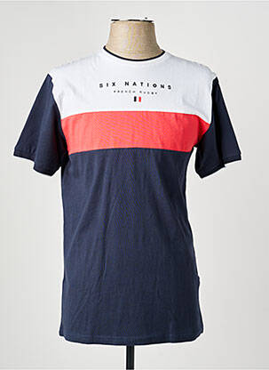 T-shirt broderie manches courtes bleu CAMBERABERO homme