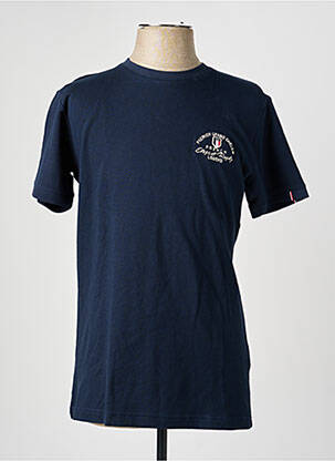 T-shirt broderie manches courtes bleu CAMBERABERO homme